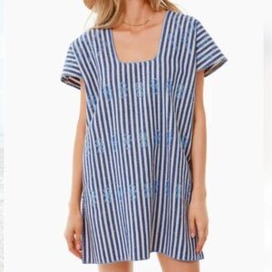 NEW Tuckernuck Blue and White Striped mini sullivan cover up dress size XS